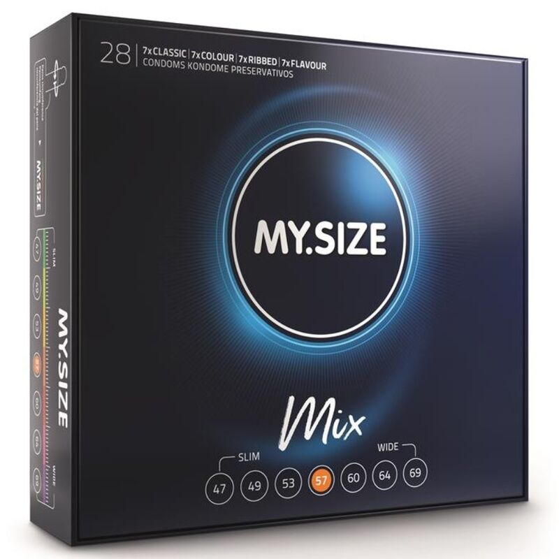 Préservatifs MY SIZE Mix Standard 57 mm, 28 pièces