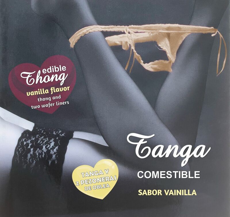 String comestible HOTFLOWERS pour femme avec deux cache tétons, vanille