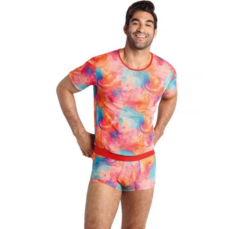 T shirt moulant pour homme en lycra, extensible et doux, avec imprimé bananes ANAIS