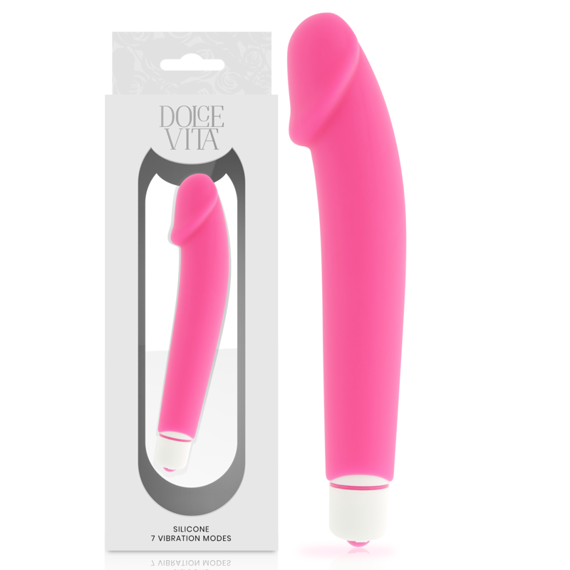 Vibromasseur Dolce Vita avec gaine amovible en silicone, rose