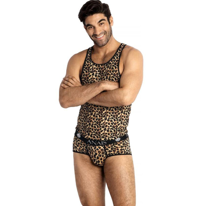 Débardeur sexy pour homme ANAIS en microfibre douce à imprimé animal, pour un confort agréable