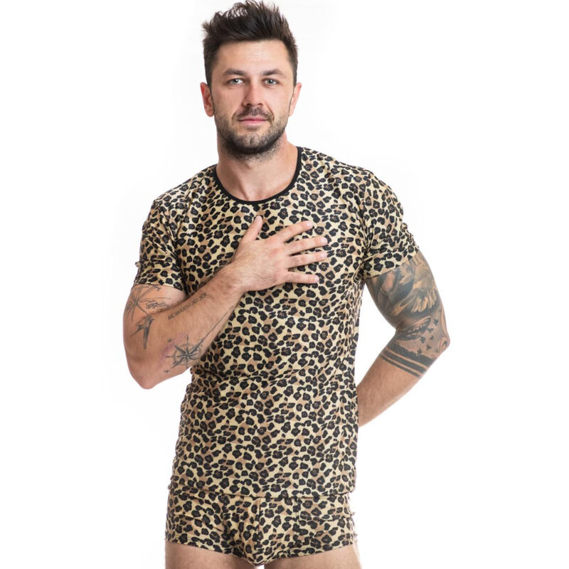 T shirt en microfibre à imprimé animalier et taille élastiquée ANAIS