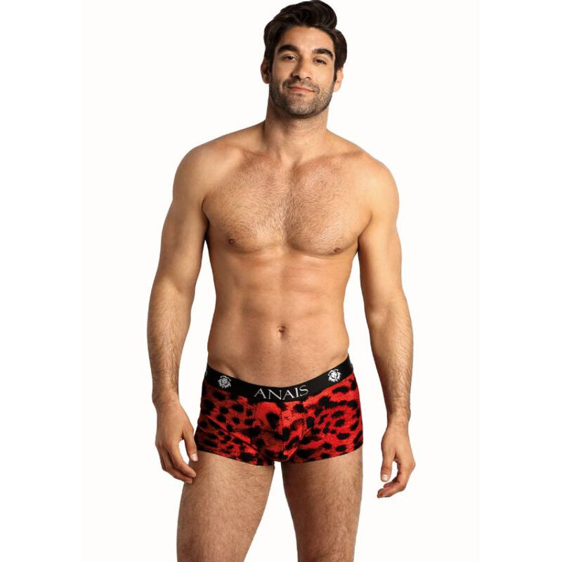 Boxer homme rouge en microfibre douce à imprimé animalier pour plus de confort ANAIS