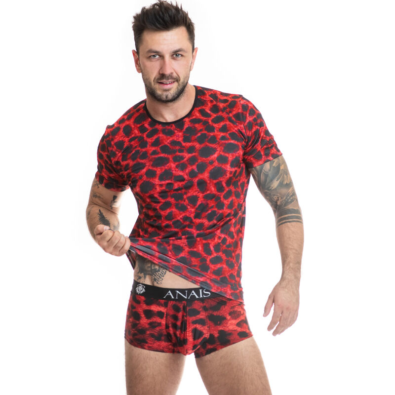 T shirt homme ajusté à imprimé animalier en microfibre douce ANAIS