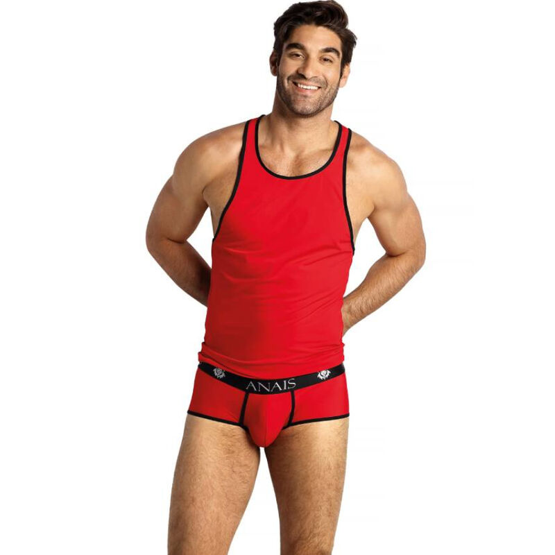 Débardeur moulant pour homme en microfibre rouge, confortable et extensible ANAIS MEN