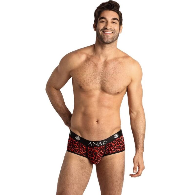 Boxer pour homme rouge en microfibre à imprimé animal, coupe confortable ANAIS