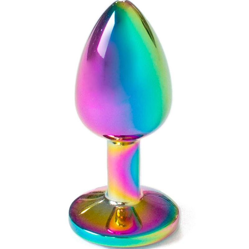Plug anal arc-en-ciel SECRETPLAY en aluminium, 7 cm