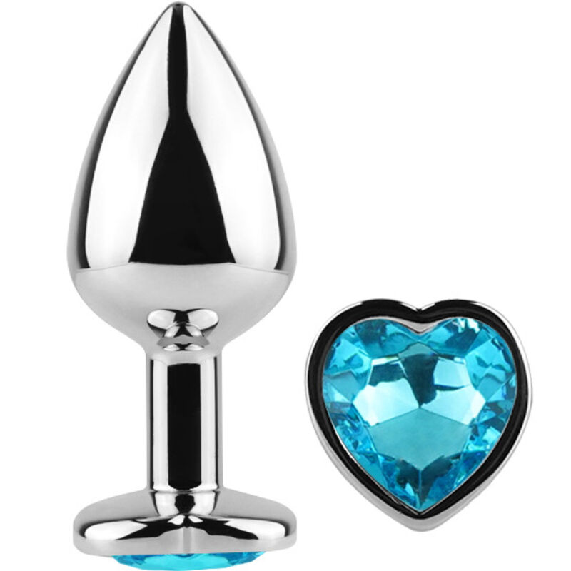 Petit plug anal en métal avec cœur bleu pour une stimulation intense SECRETPLAY
