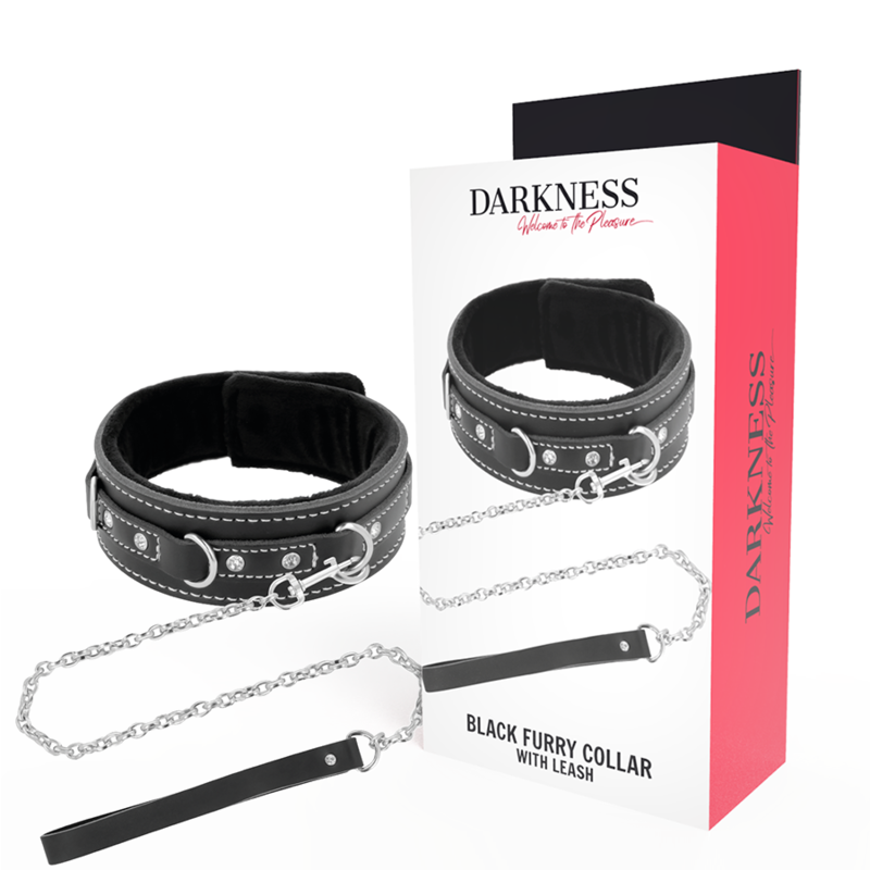 Collier BDSM en cuir DARKNESS BONDAGE avec laisse