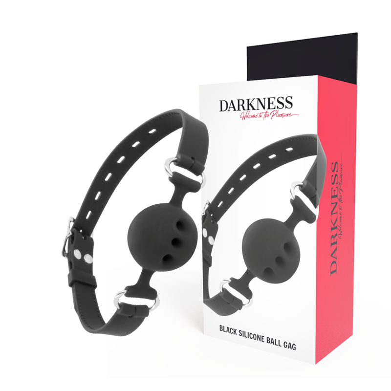 Bâillon DARKNESS en silicone avec lanières en cuir réglables