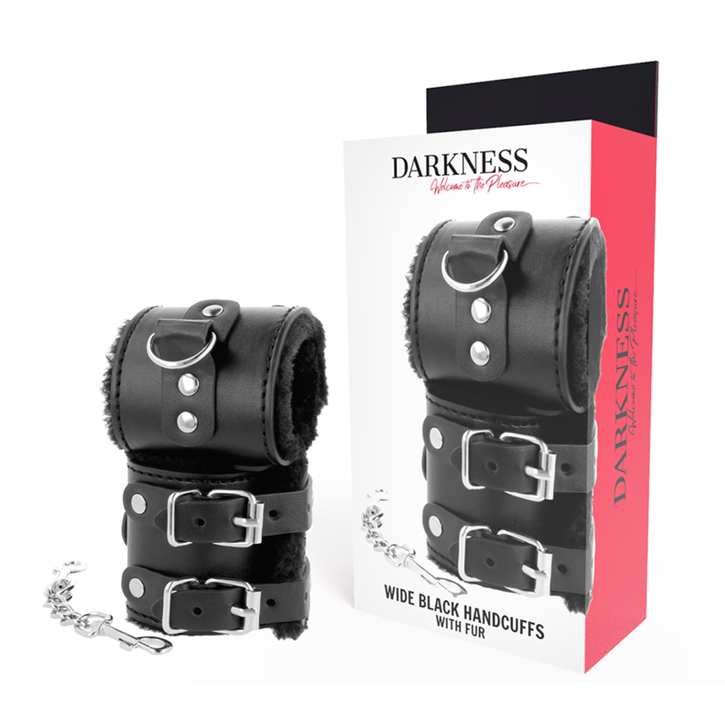 Menottes réglables DARKNESS avec intérieur rembourré, noir