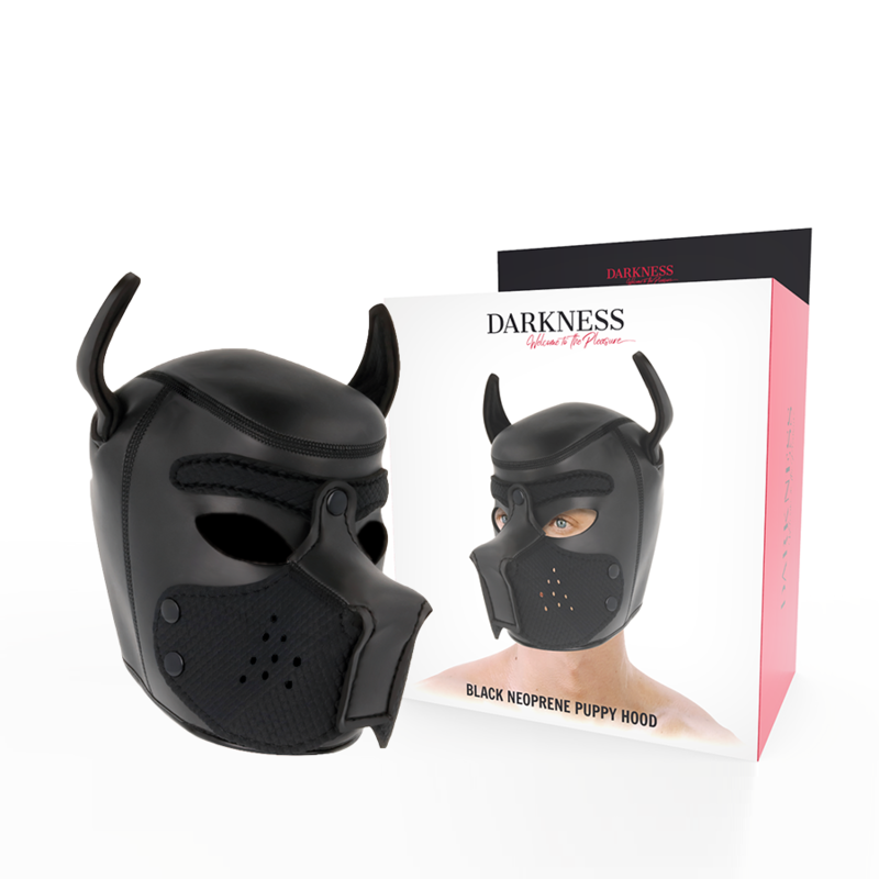 Masque pour chien DARKNESS en néoprène avec museau amovible, L