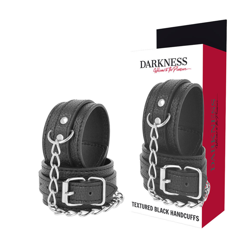 DARKNESS BONDAGE Menottes en similicuir PU texturé