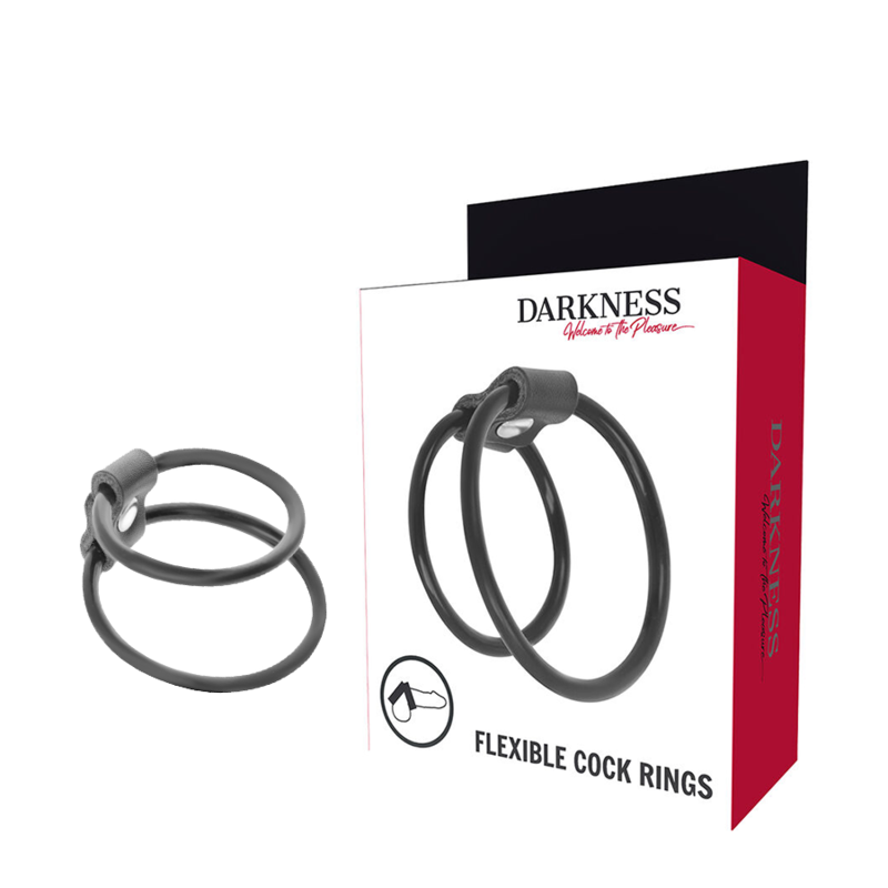 DARKNESS BONDAGE Anneau pénien sans vibration, double anneau