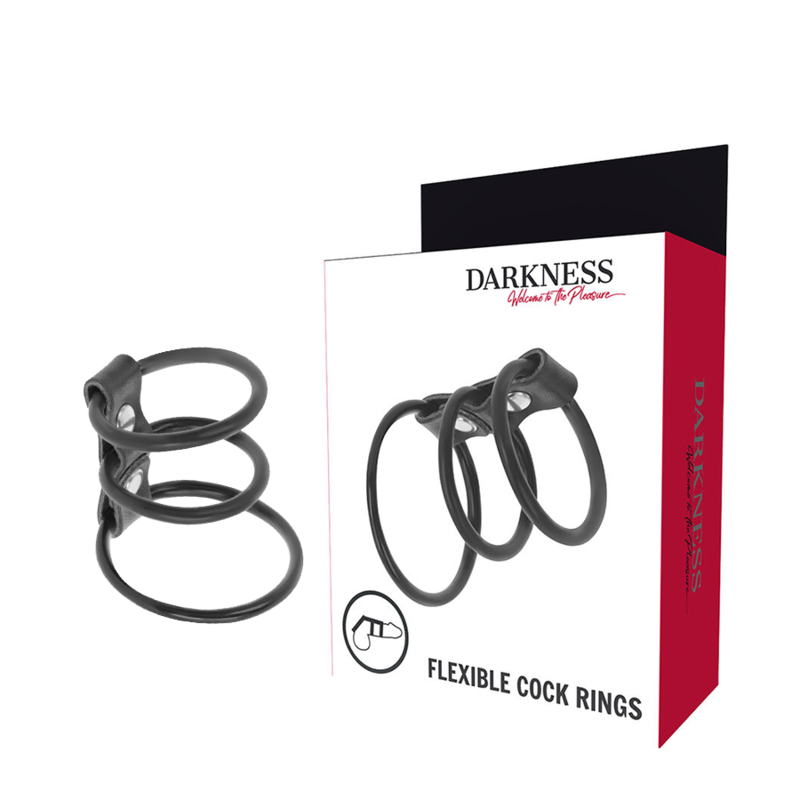 Set DARKNESS de 3 anneaux péniens flexibles