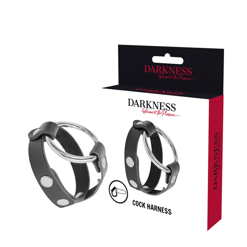 Anneau pénien DARKNESS BONDAGE sans vibration pour le pénis et les testicules