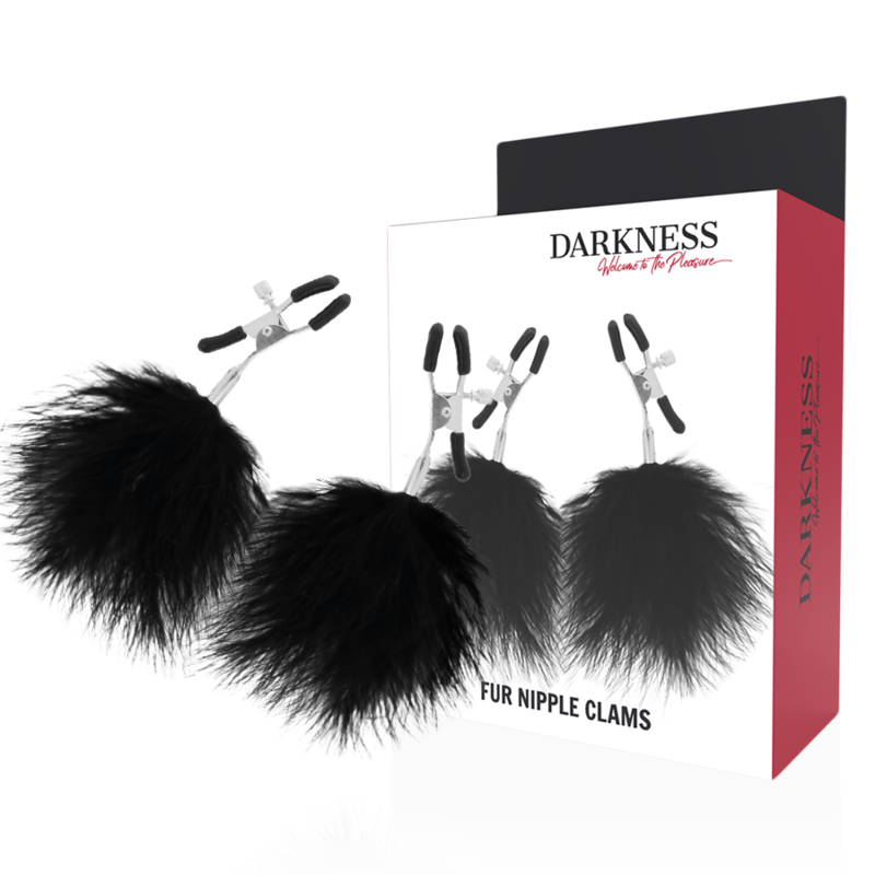 Pinces à tétons DARKNESS avec pompons