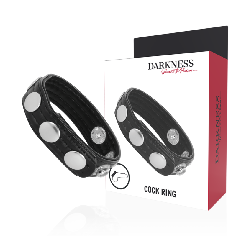 Anneau pénien DARKNESS SENSATIONS sans vibration en cuir
