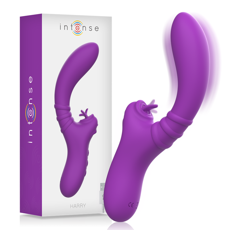 Vibromasseur rabbit INTENSE Harry avec embout langue violet