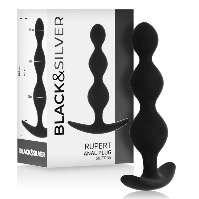 Chapelet anal en silicone à 5 boules pour une initiation en douceur BLACKSILVER