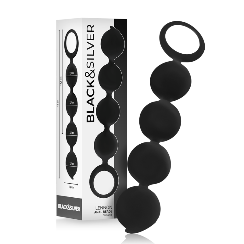 Chapelet anal en silicone à 4 boules pour un entraînement anal en douceur BLACKSILVER