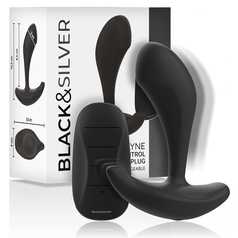 Plug anal vibrant avec télécommande pour des vibrations profondes intenses BLACKSILVER