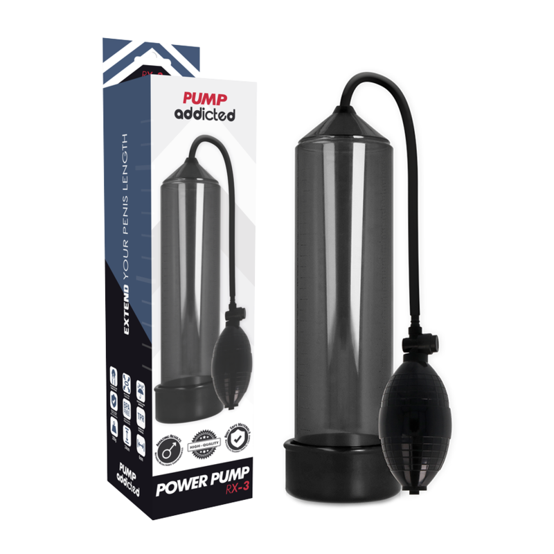 Pompe à pénis PUMP ADDICTED RX3, noire