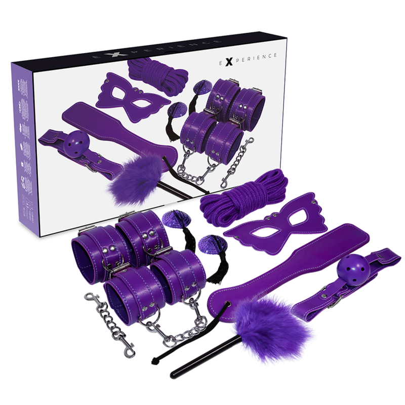 Ensemble BDSM EXPERIENCE Purple Series, 8 pièces