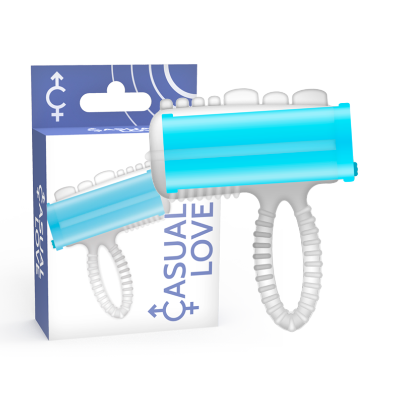 CASUAL LOVE Anneau vibrant pour le doigt et la langue, bleu