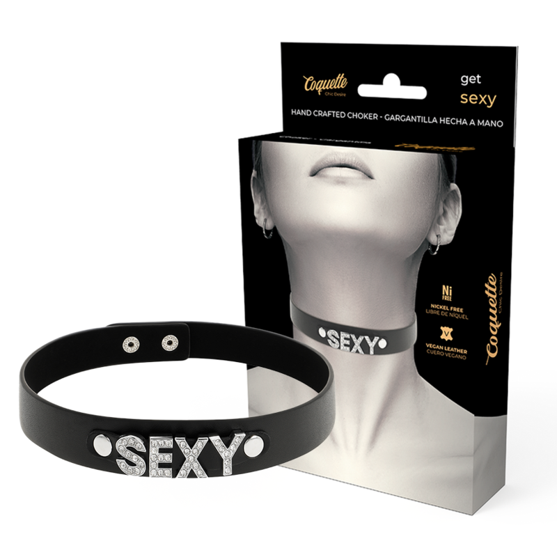 Collier BDSM Coquette Chic Desire en similicuir vegan