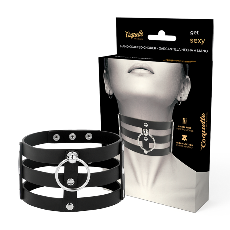 Collier BDSM Coquette Chic Desire en similicuir vegan