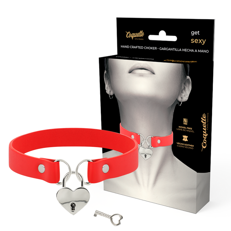 Collier BDSM Coquette Chic Desire avec cœur et clé