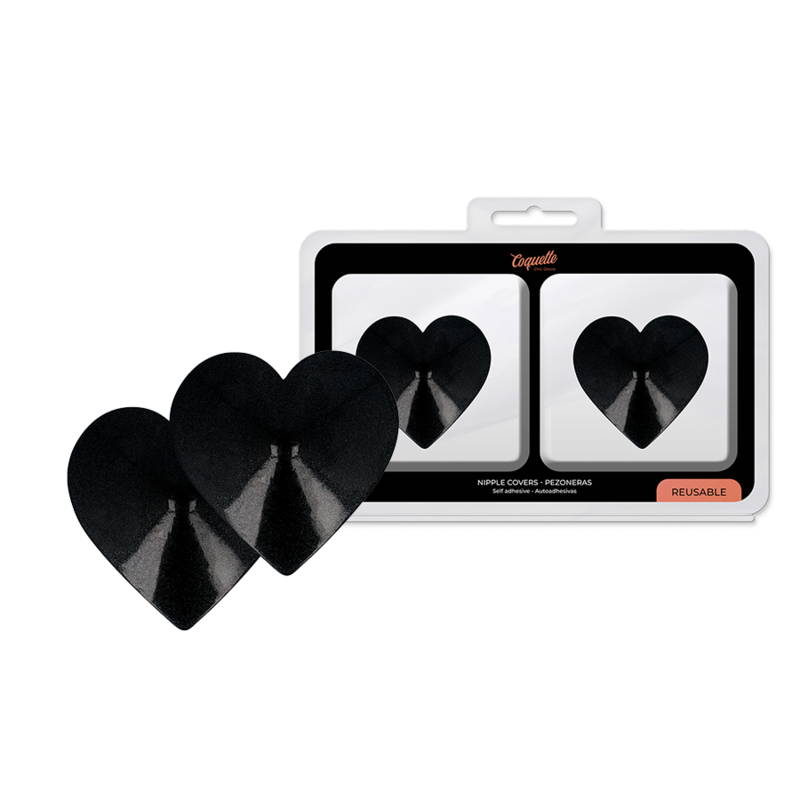 Cache-tétons cœur noirs Coquette Chic Desire