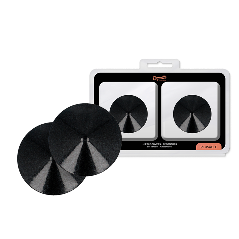 Cache-tétons ronds noirs en métal Coquette Chic Desire
