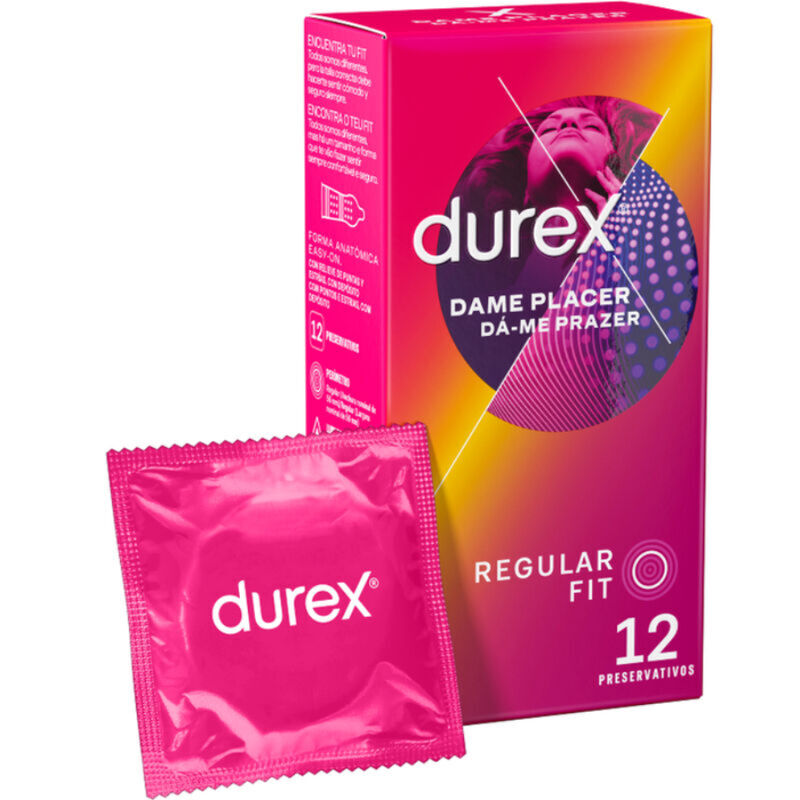Préservatifs nervurés Durex Dame Placer, 12 unités
