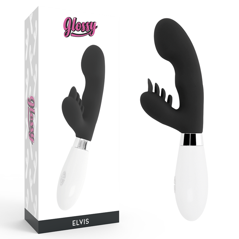 GLOSSY Elvis, vibromasseur rabbit noir