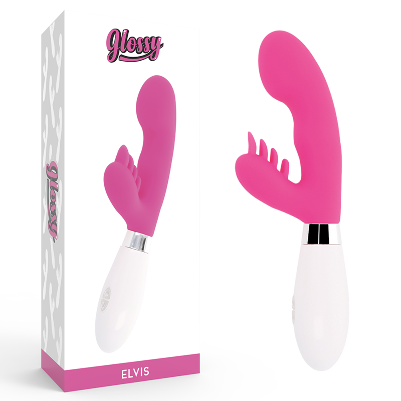 GLOSSY Elvi, vibromasseur rabbit rose