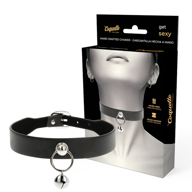 Collier BDSM Coquette Chic Desire en cuir végan