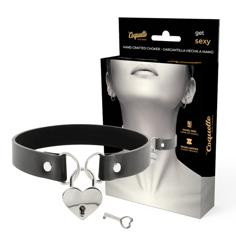 Collier BDSM Coquette Chic Desire avec cœur et clé
