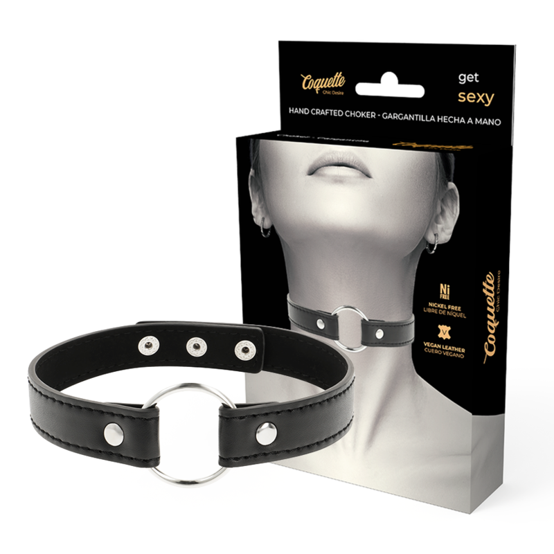 Collier BDSM Coquette Chic Desire en cuir végan