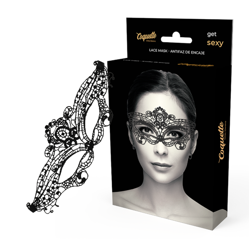 Masque pour les yeux en dentelle Coquette Chic Desire, noir