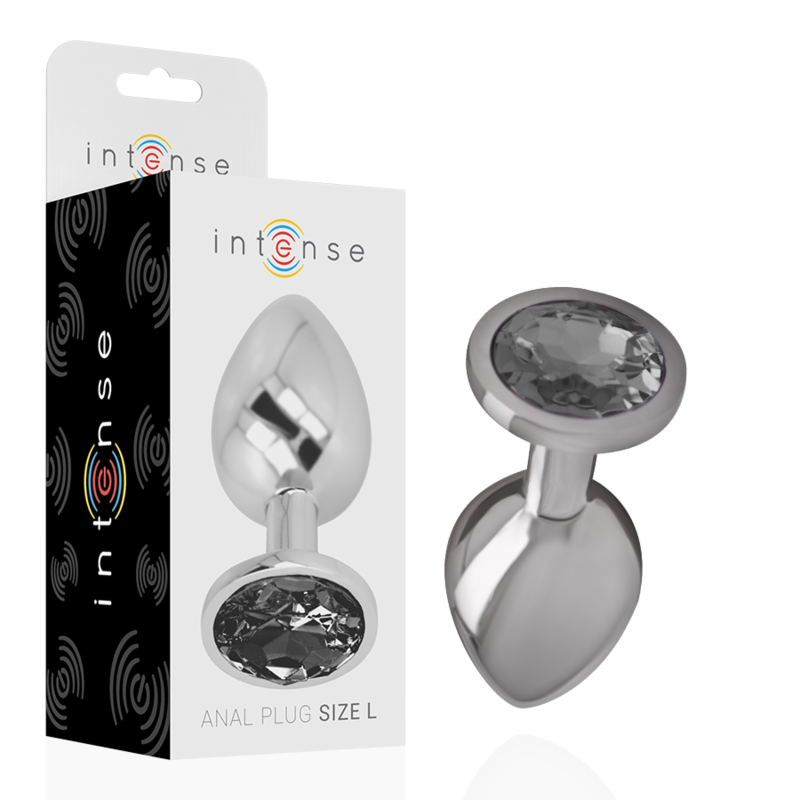 Plug anal en métal INTENSE taille L, longueur 9 cm