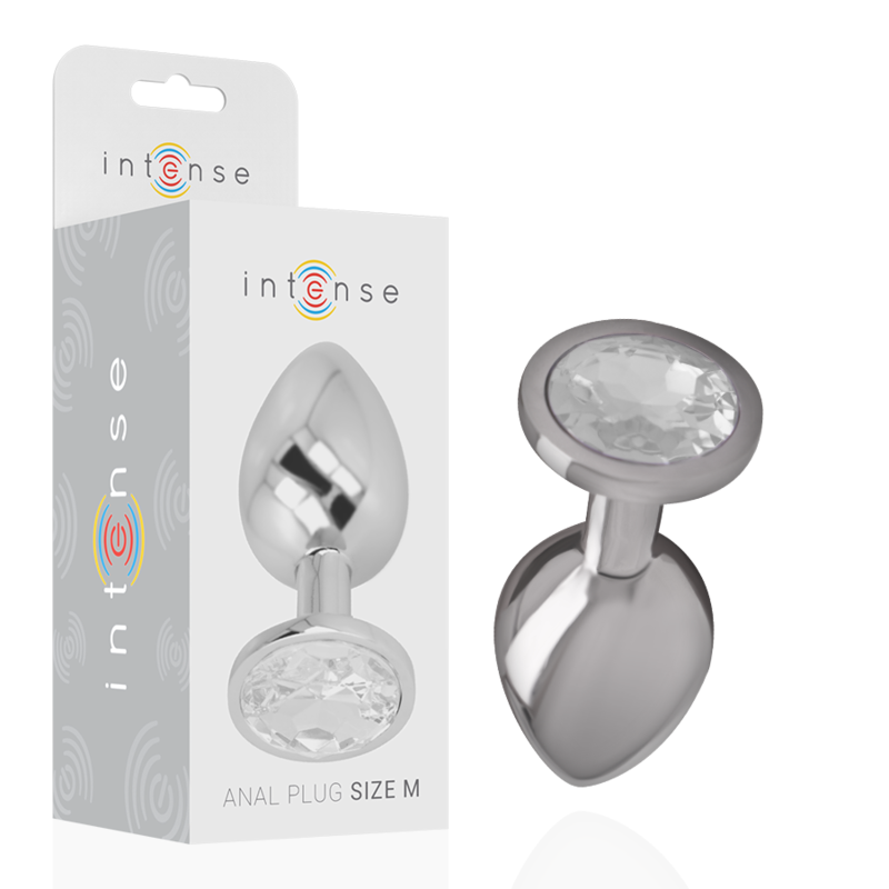 Plug anal en métal INTENSE avec pierre décorative, taille M