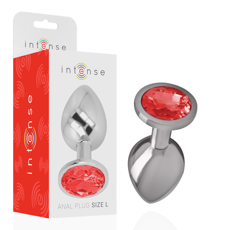 Plug anal INTENSE en métal avec pierre décorative, taille L