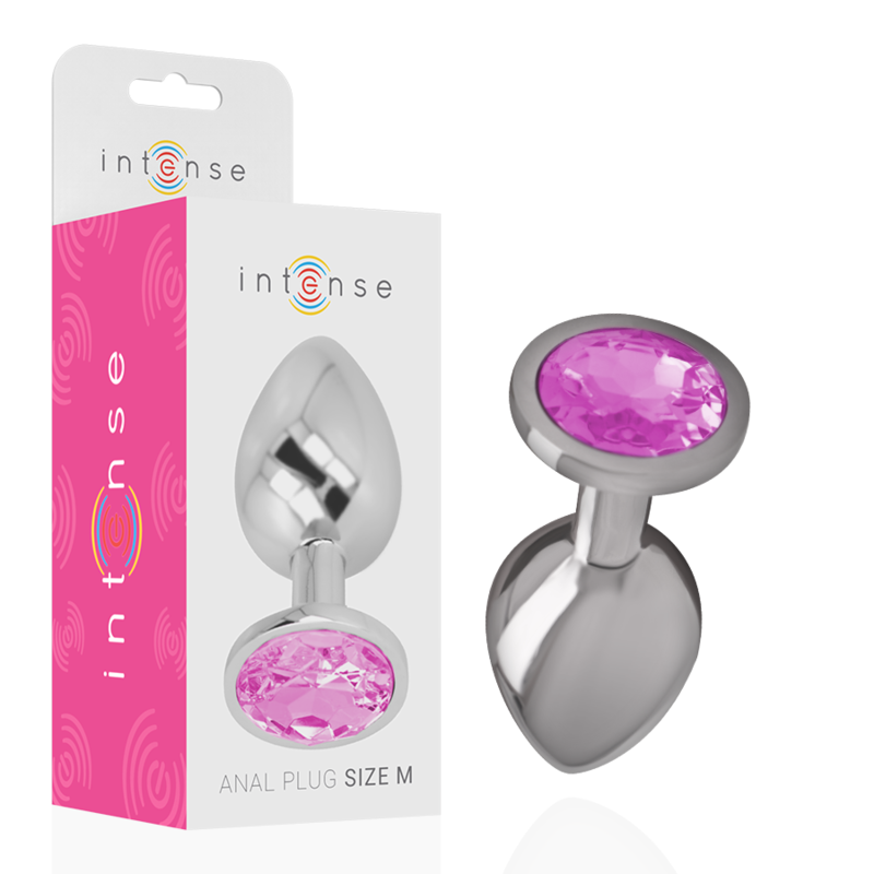 Plug anal en métal INTENSE avec cristal rose, taille M
