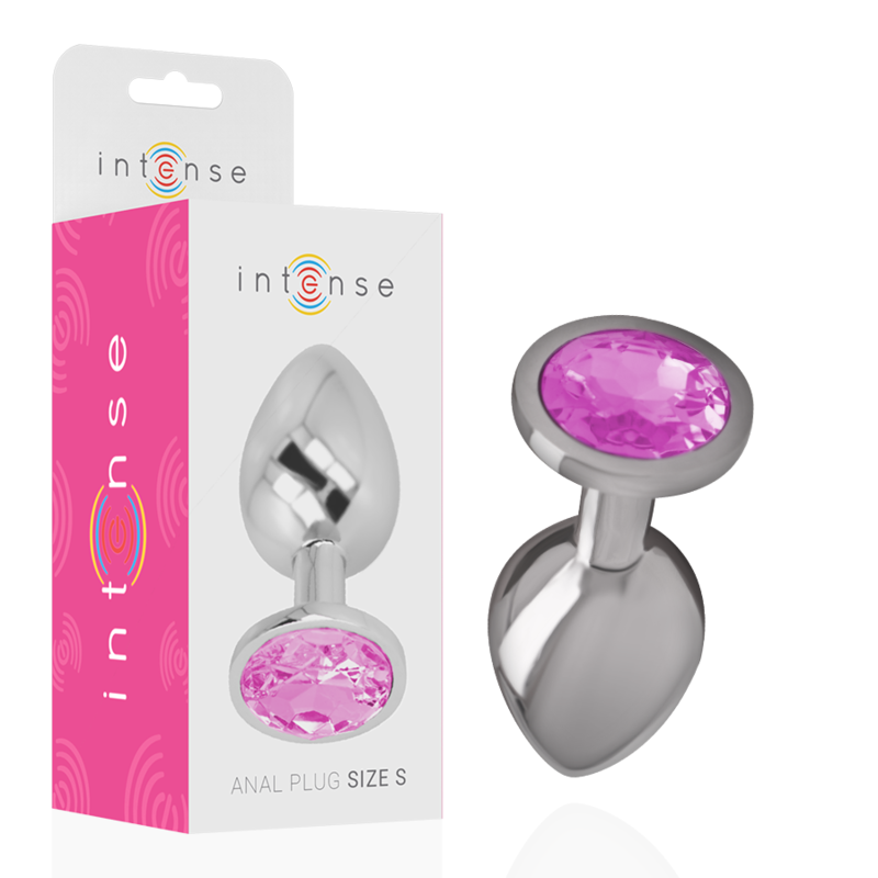 Plug anal en métal INTENSE avec détail décoratif rose, taille S