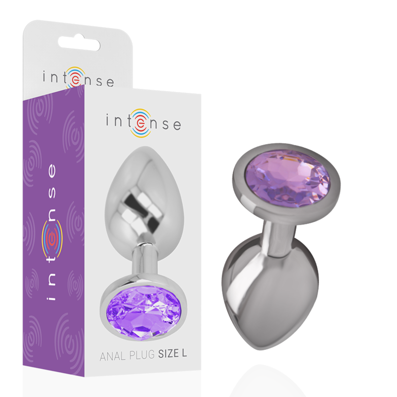 Plug anal en métal INTENSE avec pierre ornementale, taille S