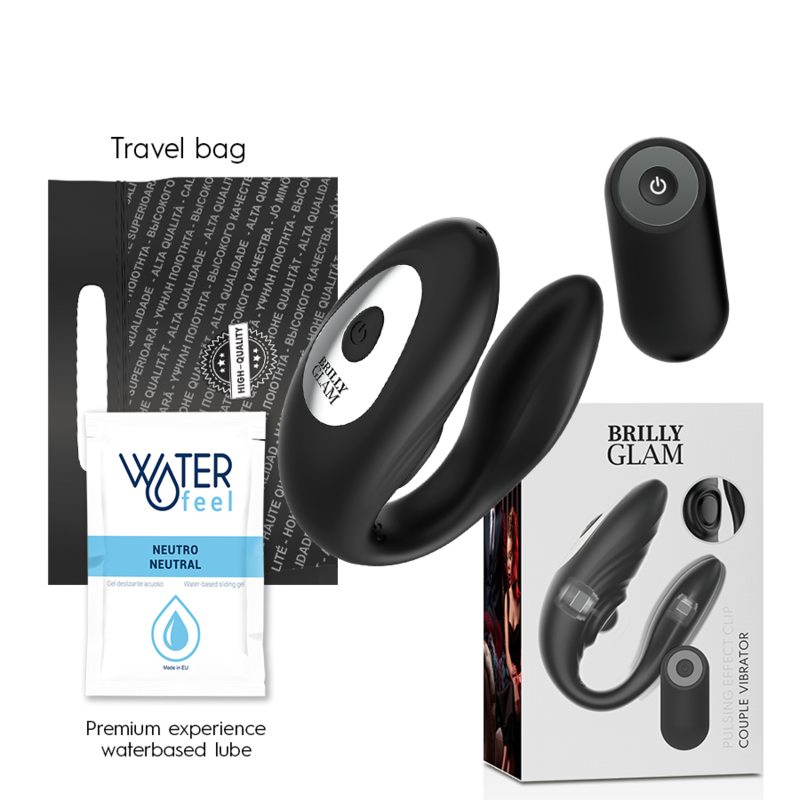 Brilly Glam Couple Pulsing & Vibrating, vibromasseur avec télécommande