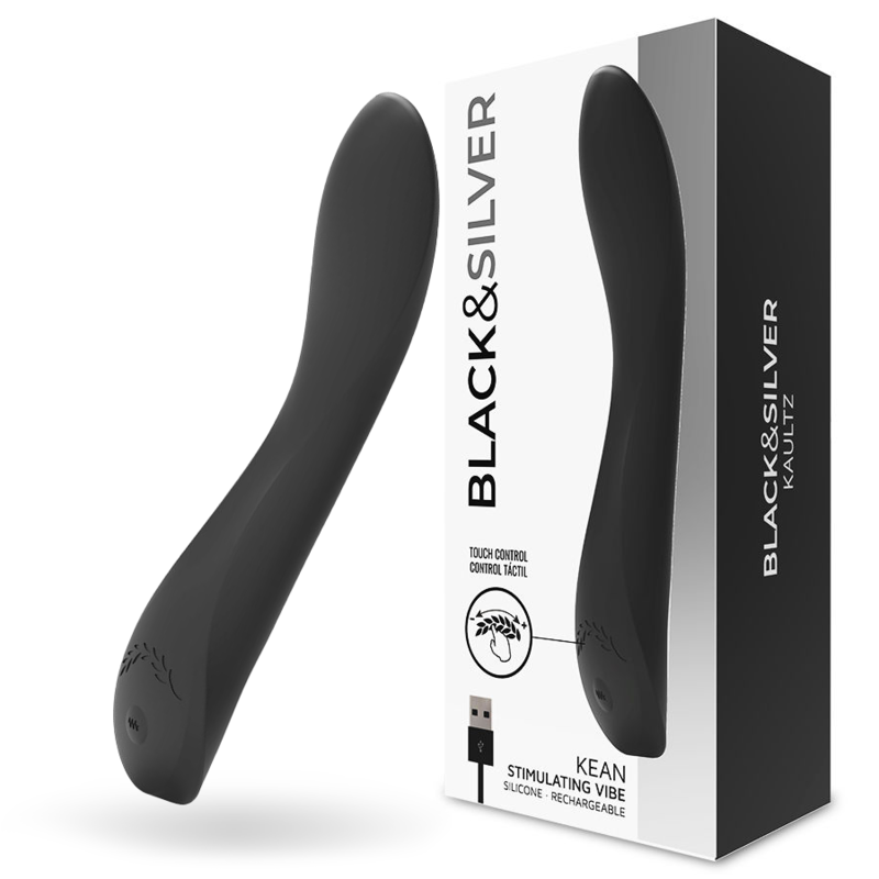 Vibromasseur point G avec commande tactile et silicone au fini soyeux mat BLACKSILVER