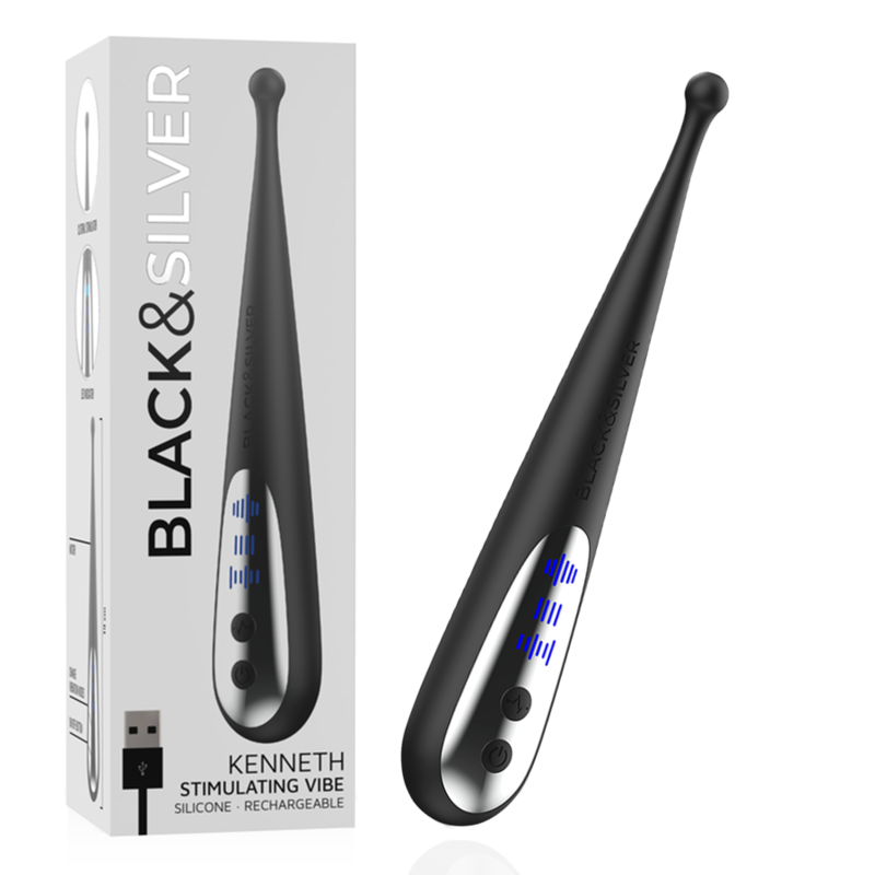 Vibromasseur clitoridien en silicone ultra doux, 10 modes, rechargeable par USB BLACKSILVER